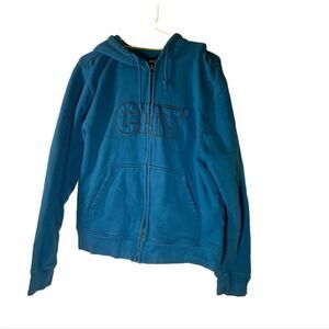 Caterpillar Large Blue Full Zip‎ Hoodie